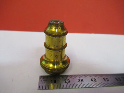 ANTIQUE BRASS KORISTKA ITALY OBJECTIVE 8 MICROSCOPE PART AS PICTURED &H9-B-14