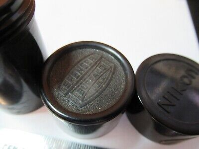 ANTIQUE LOT EMPTY OBJECTIVE CANS MICROSCOPE PART AS PICTURED #7B-B-118