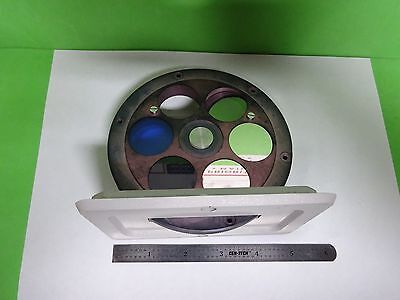 MICROSCOPE POLYVAR REICHERT LEICA FILTER WHEEL ASSEMBLY OPTICS AS IS BIN#H7-A-03