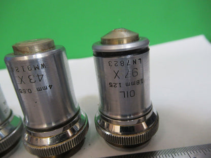 BAUSCH LOMB OBJECTIVE LOT 3 EA OPTICS MICROSCOPE PART AS PICTURED &H9-A-69