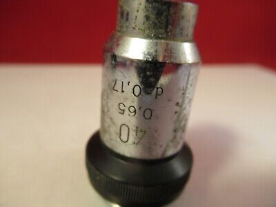 FOR PARTS WILD SWISS 40X OBJECTIVE MICROSCOPE PART OPTICS AS PICTURED &9-A-89