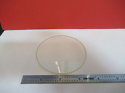 OPTICAL GLASS ROUND PLATE MICROSCOPE STAGE OPTICS PART AS PICTURED #B9-A-25