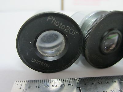 LOT 3 EA MICROSCOPE  EYEPIECES UNITRON PHOTO + MICROMETER OPTICS BIN#N1-05