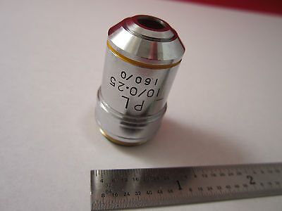 LEICA LEITZ OPTICAL MICROSCOPE PART OBJECTIVE PL 10X OPTICS BIN#ERGOLUX