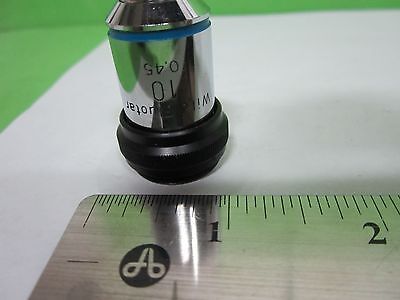 MICROSCOPE PART WILD HEERBRUGG SWISS 10X FLUOTAR OBJECTIVE OPTICS BIN#65-60