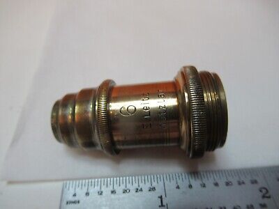 ANTIQUE BRASS OBJECTIVE LEITZ 6 MICROSCOPE PART OPTICS AS PICTURED &FT-5-61