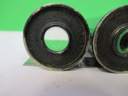 LEITZ WETZLAR EYEPIECE PAIR 10X OPTICS MICROSCOPE PART AS PICTURED W4-A-51