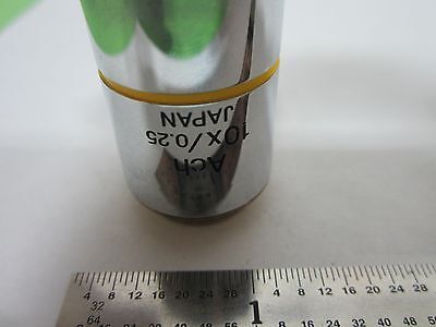 MICROSCOPE OBJECTIVE OLYMPUS JAPAN ACH ACHROMAT 10X INFINITY WYKO DEKTAK#F4-41