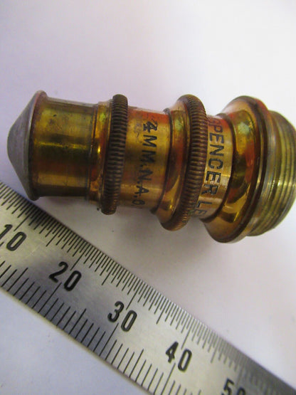 ANTIQUE BRASS SPENCER 4mm OBJECTIVE MICROSCOPE PART AS PICTURED #R3-C-47