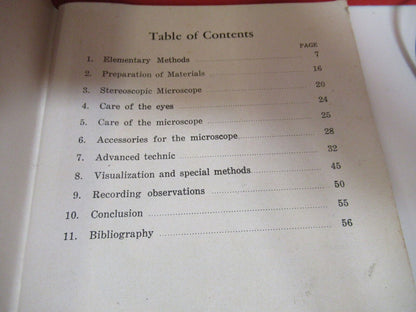 AO SPENCER BOOKLET 1941 ANTIQUE MICROSCOPE PART AS PICTURED Y4-A-27