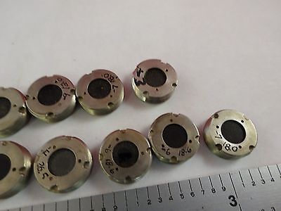 MICROSCOPE PART SMALL MOUNTED FILTERS OPTICS AS IS BIN#L3-E-28