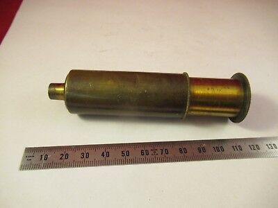 ANTIQUE BRASS TUBUS AND OBJECTIVE MICROSCOPE PART UNKNOWN MAKER &FT-4-100