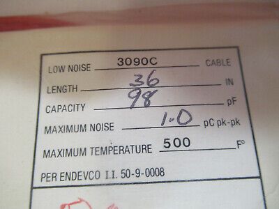 PCB ENDEVCO LOW NOISE CABLE 36in 3090C for accelerometer  AS PICTURED &Q1-FT-67