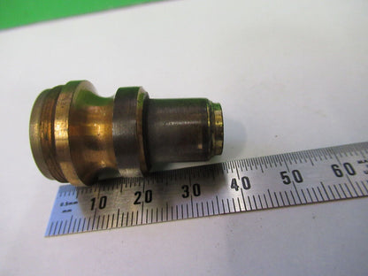 ANTIQUE BRASS UNKNOWN OBJECTIVE LENS RARE MICROSCOPE PART AS PICTURED Z4-B-76