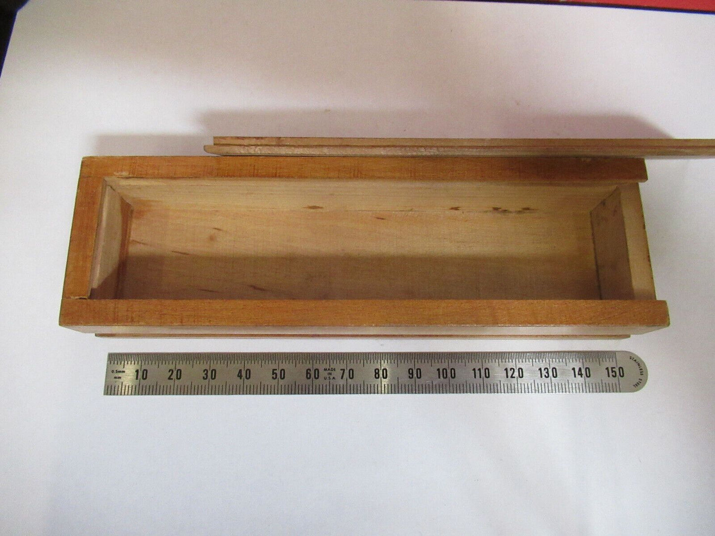 ANTIQUE EMPTY WOOD BOX for ACCESSORIES MICROSCOPE PART AS PICTURED F8-A-81