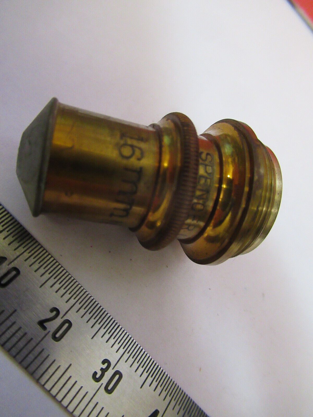 ANTIQUE BRASS SPENCER 16mm OBJECTIVE MICROSCOPE PART AS PICTURED #R3-C-46