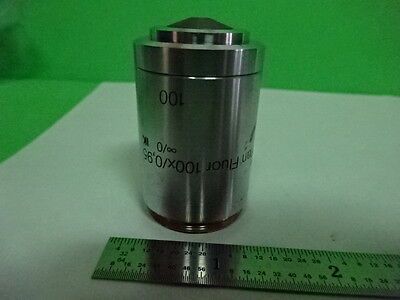 MICROSCOPE PART LEICA REICHERT POLYVAR OBJECTIVE FLUOR 100X OPTICS AS IS B#AI-16