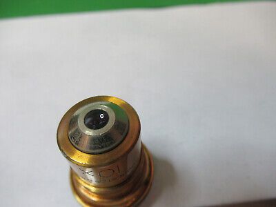 ANTIQUE BAUSCH LOMB BRASS 10X OBJECTIVE MICROSCOPE PART AS PICTURED &Z1-A-27