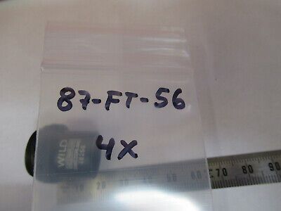 WILD HEERBRUGG SWISS OBJECTIVE 4X OPTICS MICROSCOPE PART AS PICTURED &87-FT-56