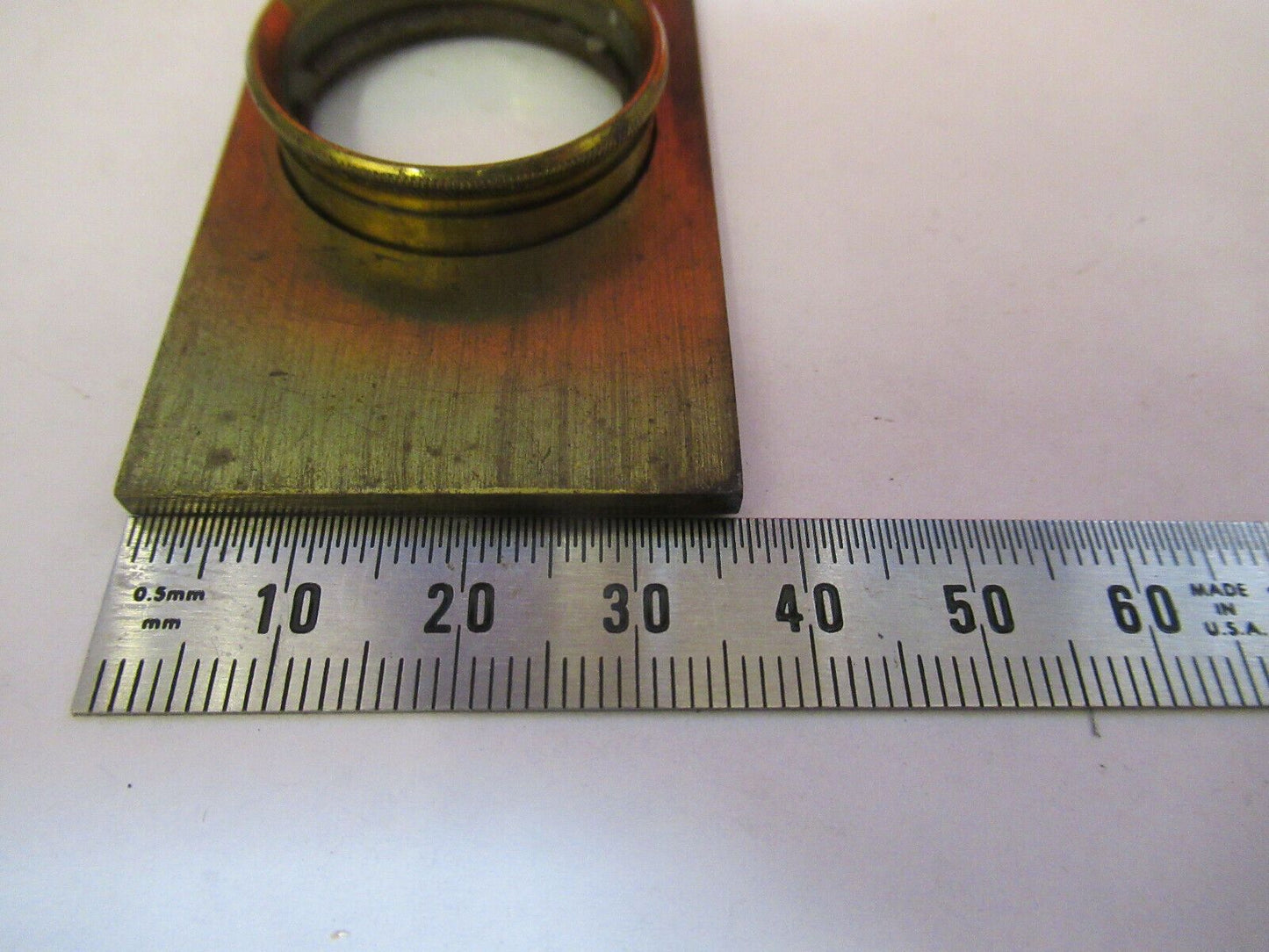 ANTIQUE BRASS WATSON UK STAGE LENS OPTICS MICROSCOPE PART AS PICTURED &Q3-B-43