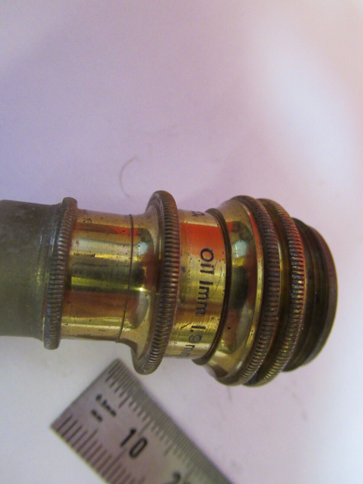 BAUSCH LOMB 1.9mm ANTIQUE BRASS OBJECTIVE MICROSCOPE PART AS PICTURED Y7-B-16