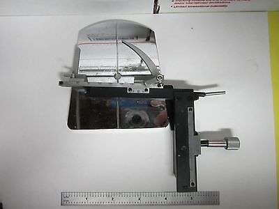 MICROSCOPE STAGE MICROMETER FOR PARTS AS IS RARE TABLE AND HEAVY BIN#H7-01