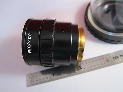 OPTICAL MICROSCOPE OBJECTIVE AUS JENA 3.2X INFINITY PLAN ACHRO OPTICS BIN#C6