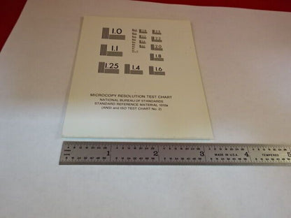 OPTICAL MICROSCOPE RESOLUTION TEST CHART OPTICS AS IS #AR-10