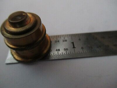 ANTIQUE BRASS ENGLAND OBJECTIVE LENS OPTICS MICROSCOPE PART AS PICTURED #F3-A-15