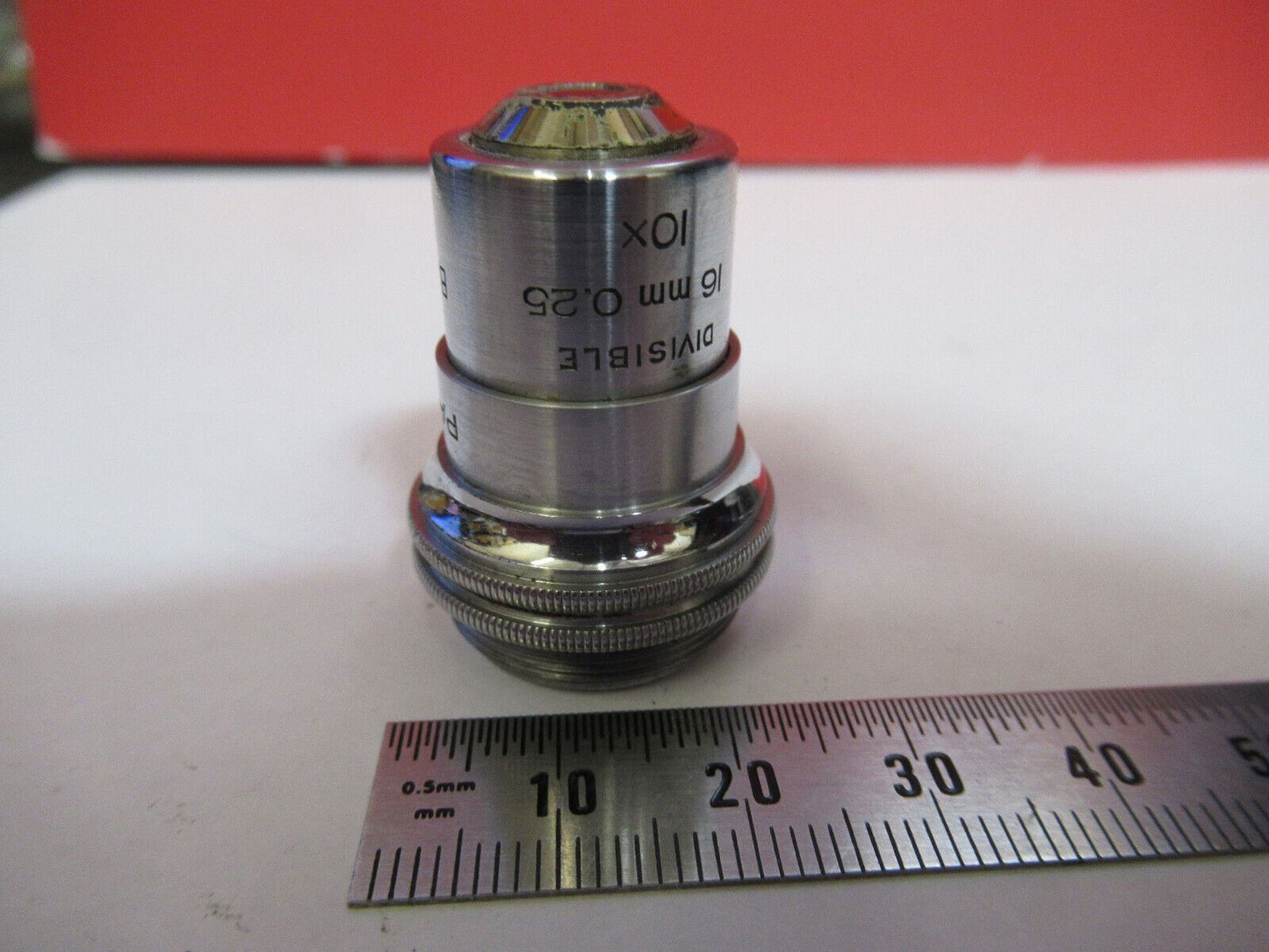 BAUSCH LOMB OBJECTIVE 10X 16mm LENS OPTICS  MICROSCOPE PART AS PICTURED S9-A-11