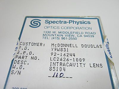 SPECTRA PHYSICS OPTICS LASER McDONNELL DOUGLAS INTRACAVITY LENS LASER MIL SPEC