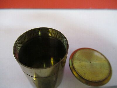 RARE  ANTIQUE BRASS EMPTY OBJECTIVE CANISTER MICROSCOPE LONDON AS PIC &87-FT-49