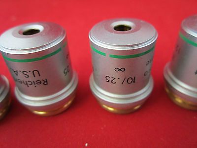 LOT 5 EA REICHERT MICROSCOPE OBJECTIVE PART [just shell , without optics] BIN #4