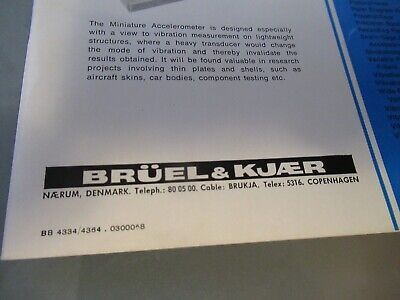 VINTAGE MANUAL BRUEL KJAER 4324 4364 ACCELEROMETER 1968 AS PICTURED