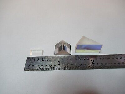 LOT 3 EA MINI PRISMS OPTICAL GLASS MIL SPEC LASER OPTICS AS PICTURED &W8-A-35