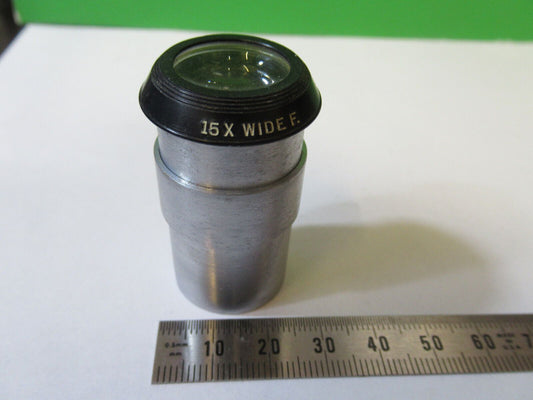 ANTIQUE BAUSCH LOMB 15X WF EYEPIECE LENS MICROSCOPE PART AS PICTURED #22-A-71