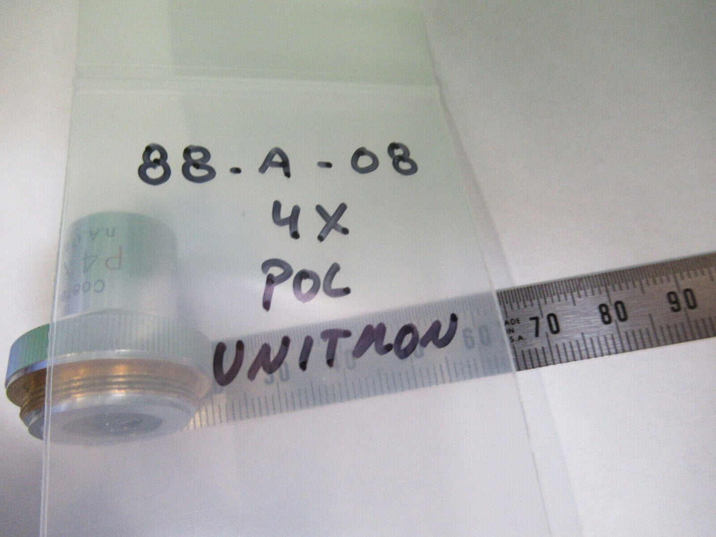 UNITRON POL OBJECTIVE P4X POL OPTICS MICROSCOPE PART AS PICTURED &88-A-08