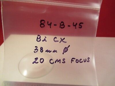 OPTICAL GLASS LENS BI CONVEX Bi-CX 38mm DIA 20cm FL OPTICS AS PICTURED &84-B-45