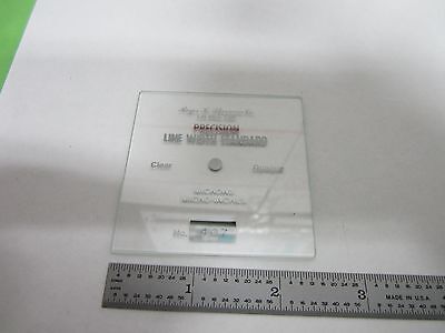 ROGER SHERMAN STANDARD PRECISION LINE WIDTH MICRONS OPTICS BIN#M8-07