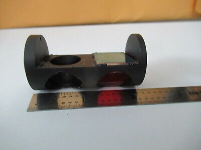 UNKNOWN MOUNTED BEAM SPLITTER + RED FILTER  OPTICS AS PICTURED &F2-A-56