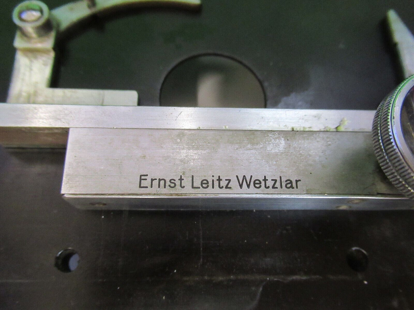 ERNST LEITZ WETZLAR STAGE TABLE METAL  XY MICROSCOPE PART AS PICTURED #W5-B-55