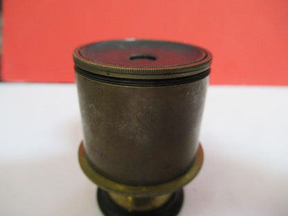 ANTIQUE BRASS EYEPIECE OCULAR LENS UK MICROSCOPE PART AS PICTURED F8-A-62