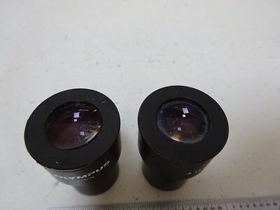 MICROSCOPE PART LOT EYEPIECES OLYMPUS 15X + RETICLE OPTICS AS IS BIN#N8-H-07