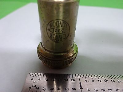 MICROSCOPE PART VINTAGE OBJECTIVE BAKER LONDON 1/6 OPTICS AS IS BIN#H7-A-08