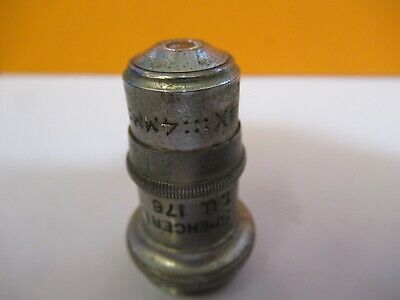 ANTIQUE BRASS SPENCER 4mm OBJECTIVE MICROSCOPE PART AS PICTURED &7B-B-16