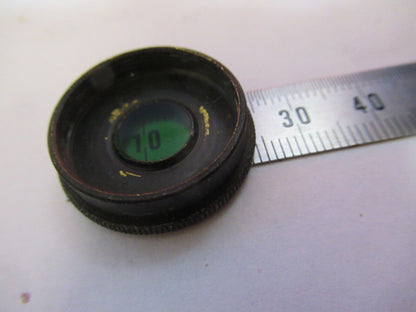 RARE GREEN FILTER OCULAR EYEPIECE LENS  MICROSCOPE PART AS PICTURED &S9-A-76