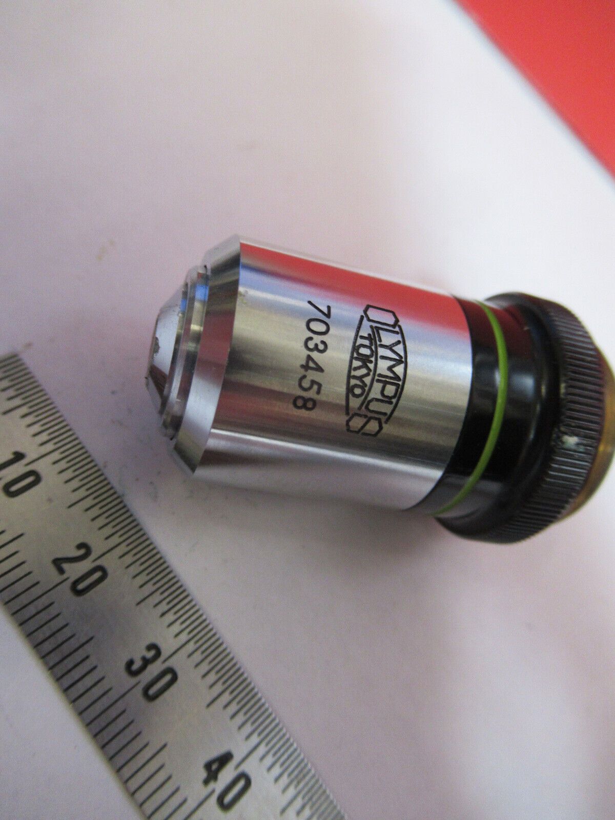 OLYMPUS JAPAN POL OBJECTIVE PO40 MICROSCOPE PART OPTICS AS PICTURED #G4-A-120