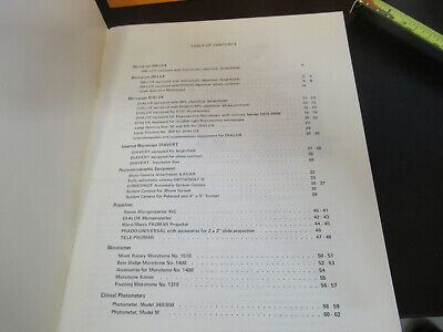 ORIGINAL BOOKLET LEITZ WETZLAR GERMANY PRICELIST MICROSCOPE PART AS PICTURED W3