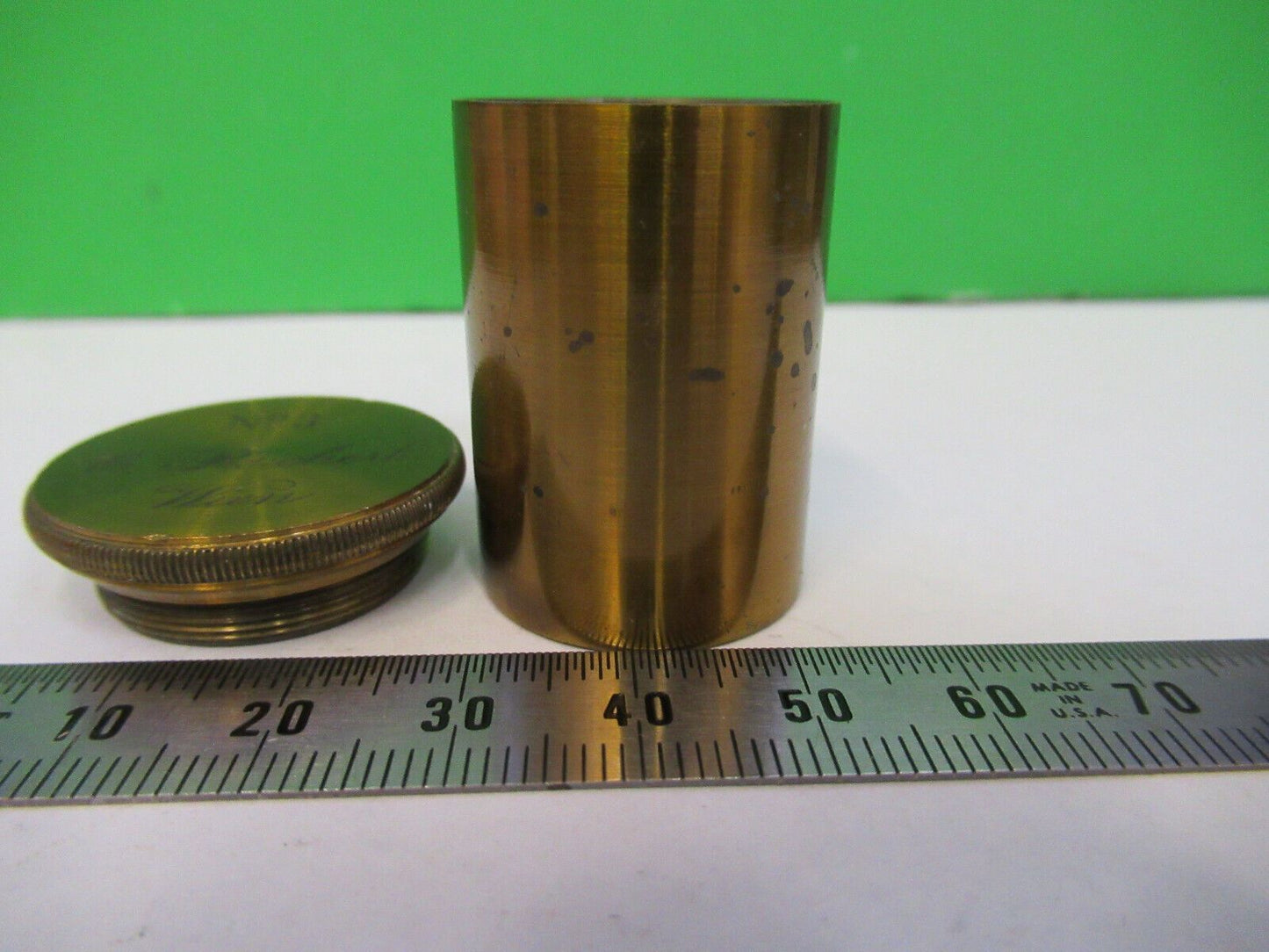 ANTIQUE BRASS Reichert Austria RARE EMPTY OBJECTIVE CANISTER AS PICTURED &5-b-14