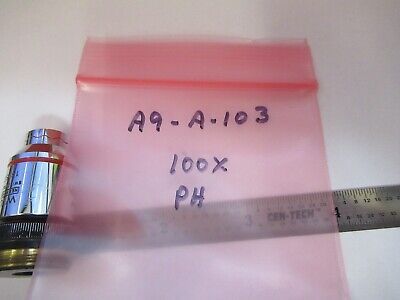 WILD HEERBRUGG OBJECTIVE FLUOR HI 100X PH MICROSCOPE PART AS PICTURED &A9-A-103